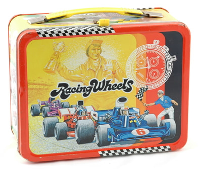 1967 Auto Race Lunch Box and Thermos - Ruby Lane
